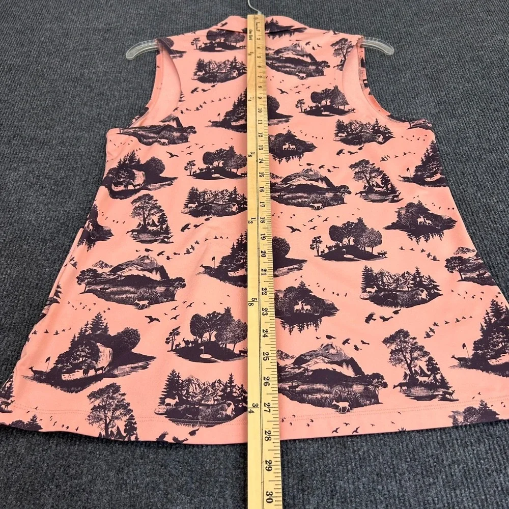 NIKE Golf Dri-Fit Women's Medium Shirt Sleeveless Polo Wildlife Country PGA Logo - Picture 9 of 12